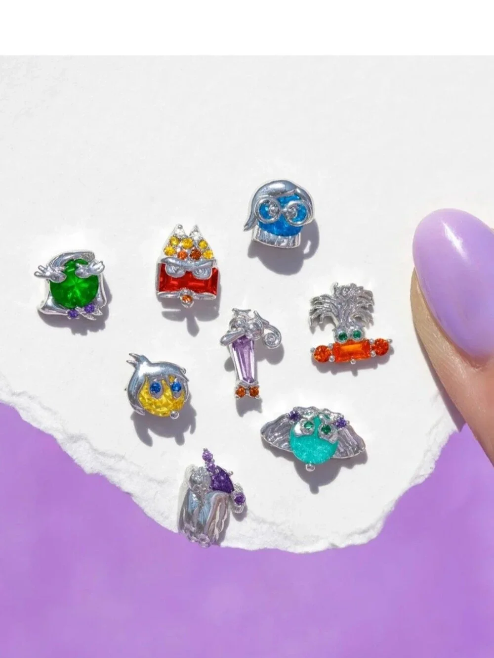 Pixar Inside Out Emotions & Inside Out 2 New Feelings Stud Earring Set In Silver